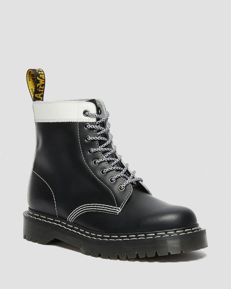 Dr Martens 1460 Pascal Bex Leren Contrast Veterlaarzen Heren Zwart Wit | NL 284GSO